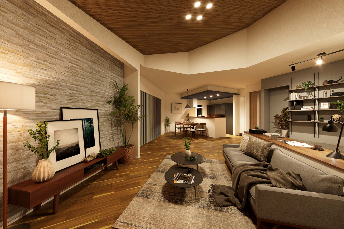 掲載の完成予想図(パース)は図面を基に描き起こしたもので、実際とは多少異なります。