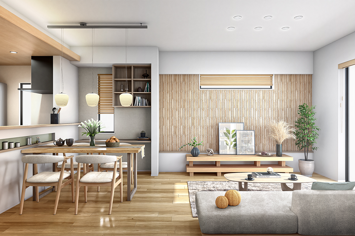 ※完成予想図(パース)は図面をもとに描き起こしたもので実際とは多少異なります。