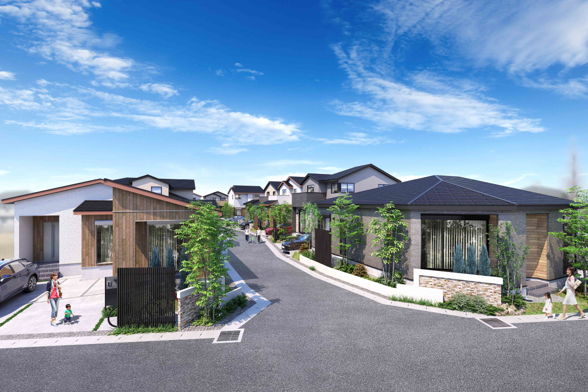 掲載の完成予想図(パース)は図面を基に描き起こしたもので、実際とは多少異なります。