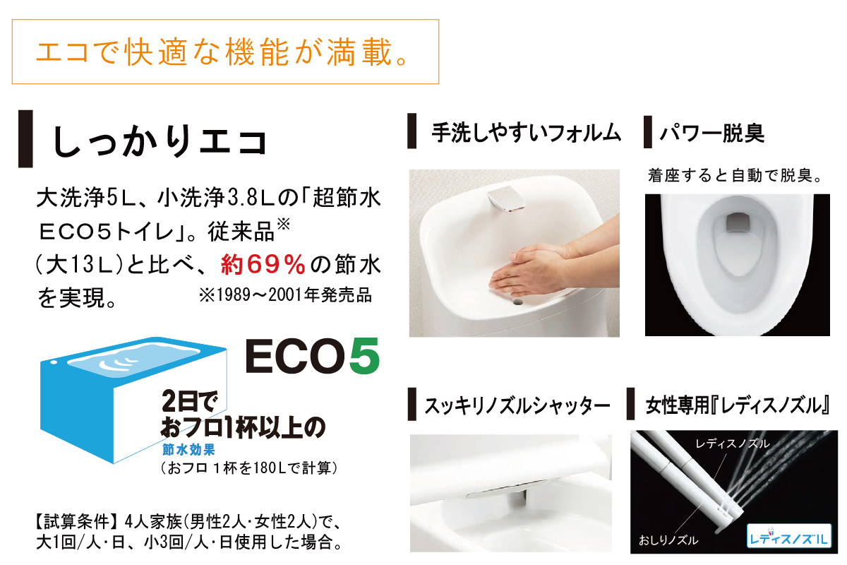 【エコで清潔な便利機能】