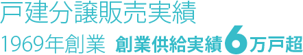 戸建分譲販売実績 1969年創業  創業供給実績6万戸超